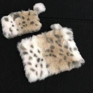 PB teen furry make up bag (2pc Set) Size 9" X 7" and‎ 7" X 5"